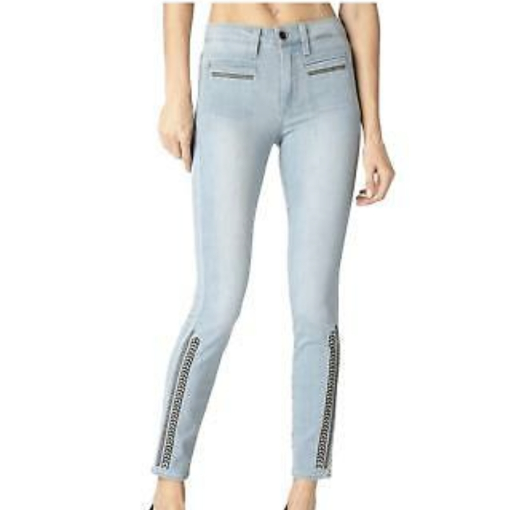 Paige Hoxton Ankle Bryalee Embroidery Skinny Jeans Size 24 - Picture 15 of 15